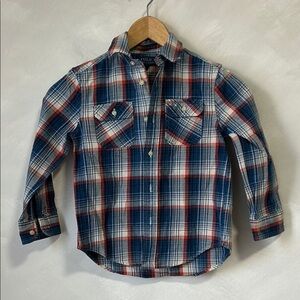 Polo Ralph Lauren boy's plaid button down shirt size 5 red white blue